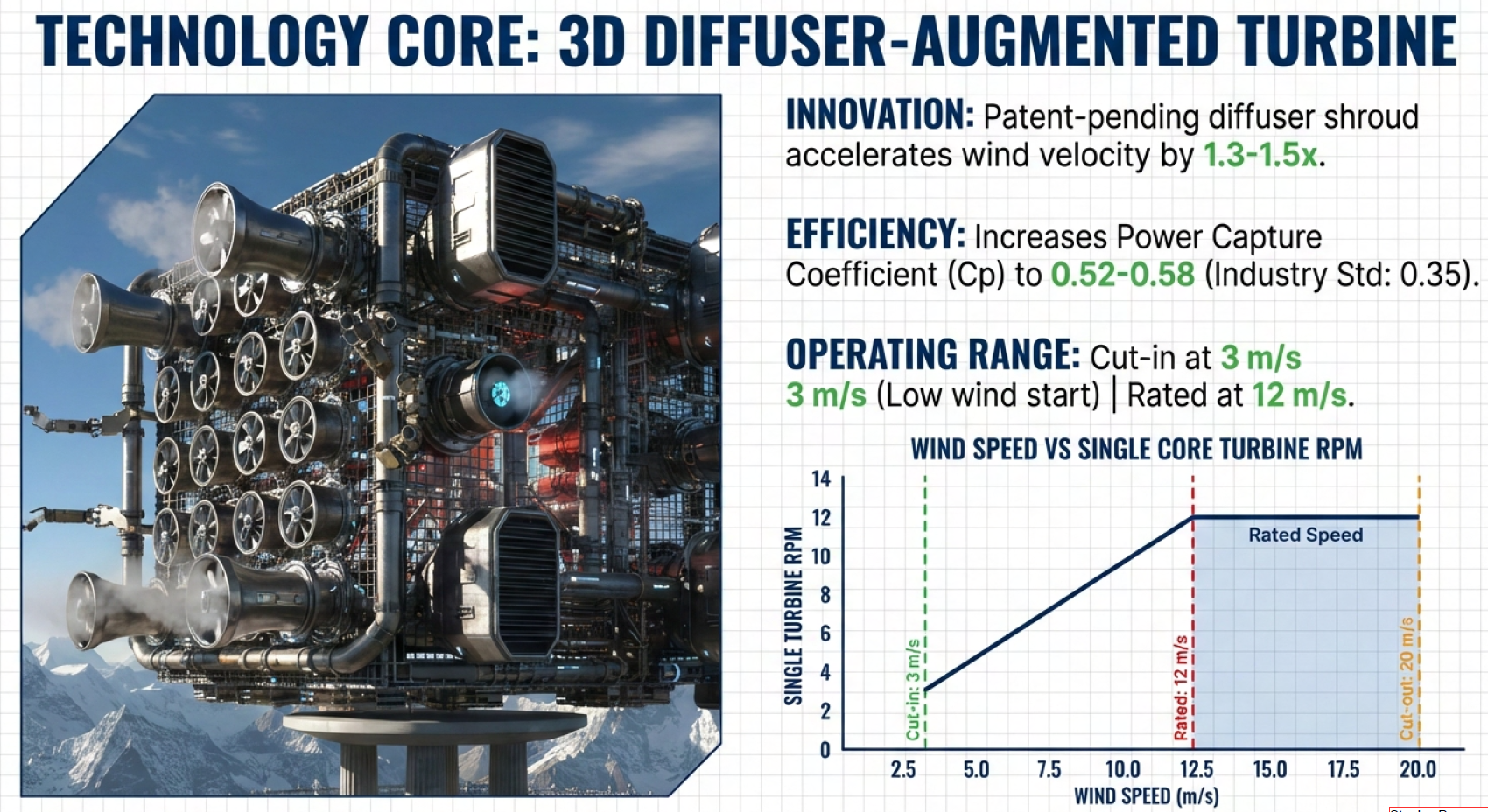 Steelco Power 3D single core diffuser-augmented wind turbine technology